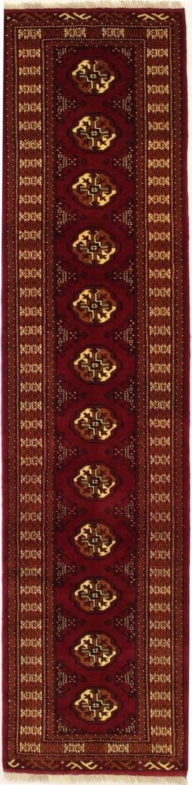 Unique Hand-Knotted Geometric Tribal Runner Rug 2'4 x 9'7 Wool (1 of 12)