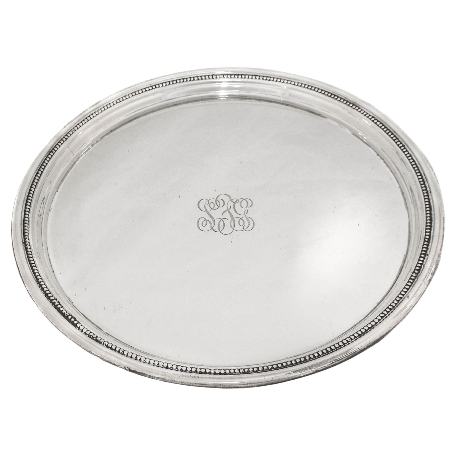 Randahl Shop Sterling Silver Platter 12 Inch Beaded Edge 1940s (1 of 5)