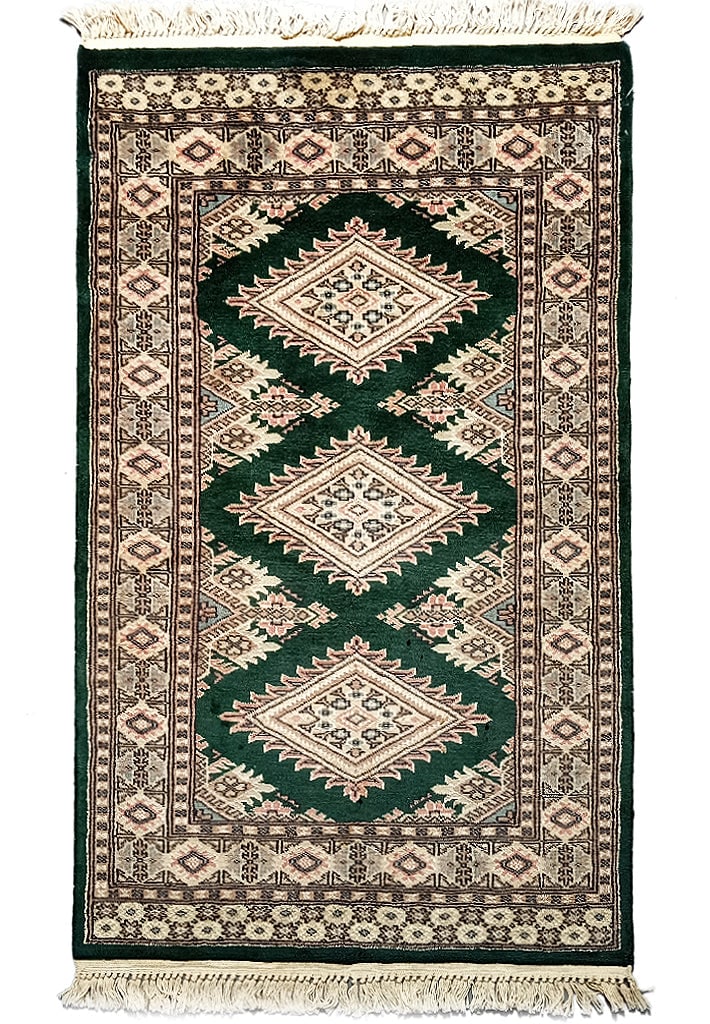 Luxurious Black Jaldar Hand-Knotted Bokhara Area Rug 2.7 x 3.11 ft (1 of 7)