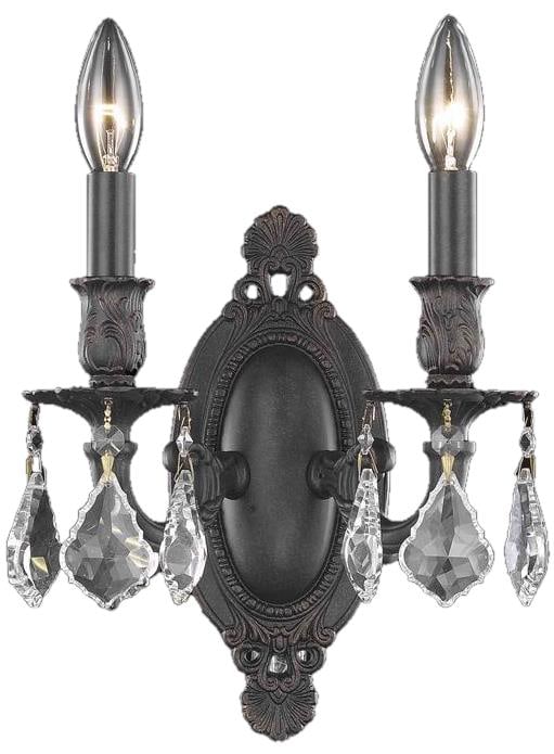 Elegant Lighting Dark Gold Rosalia Baroque Wall Sconce 2-Light (1 of 2)