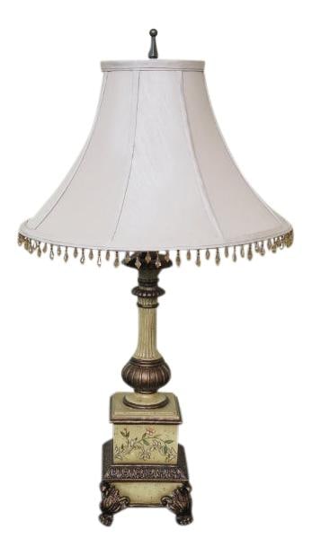 Wildwood Accents Discontinued Beige Paint Decorated Table Lamp with Shade (1 of 5)