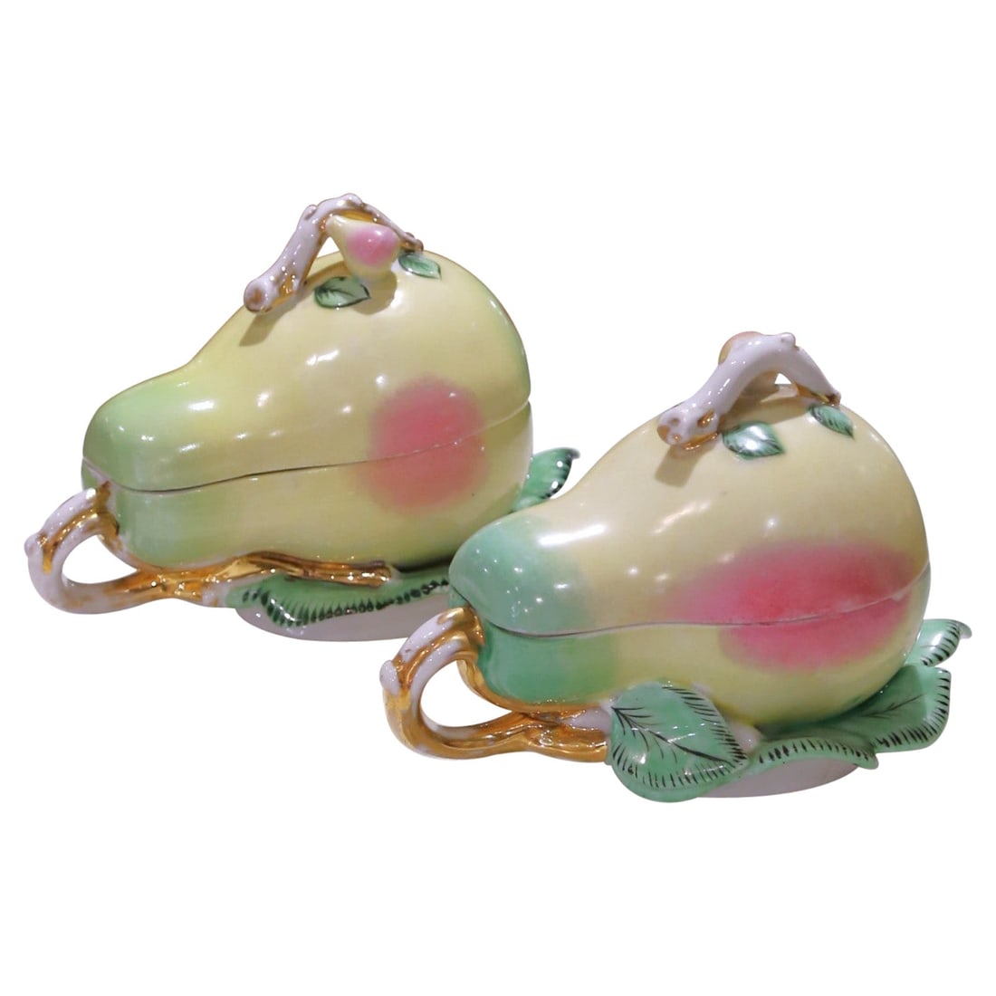 19th Century Russian Kuznetsov Hand-Painted Porcelain Tureen Set of 2 (1 of 14)