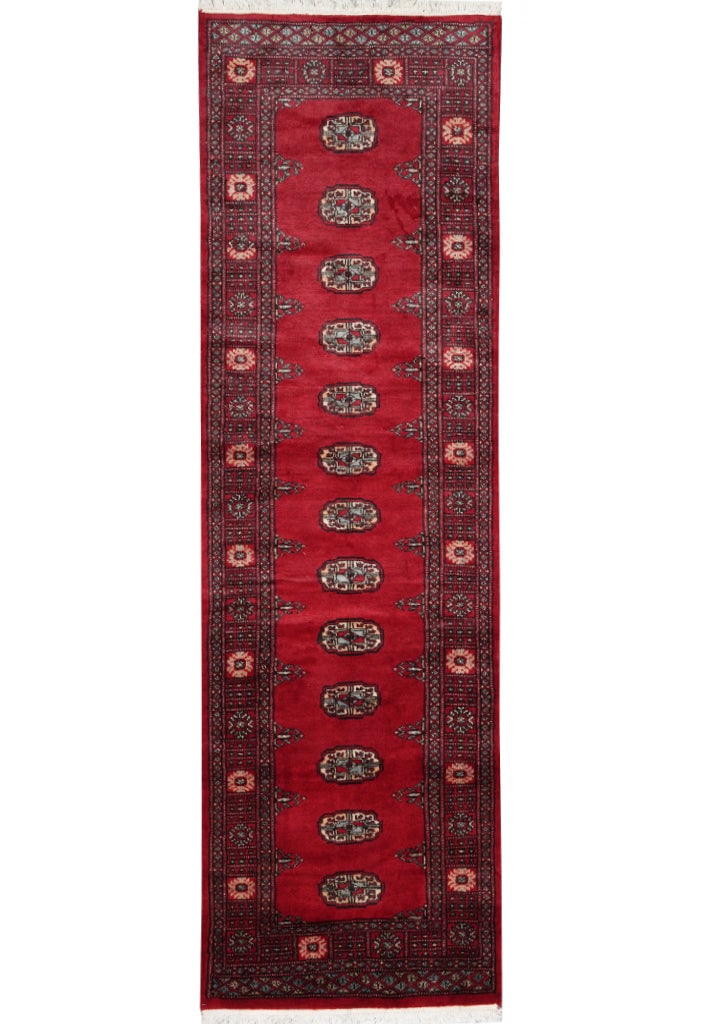 Hand-Knotted Bokhara Wool Runner 2.7 x 8 from Pakistan (1 of 9)