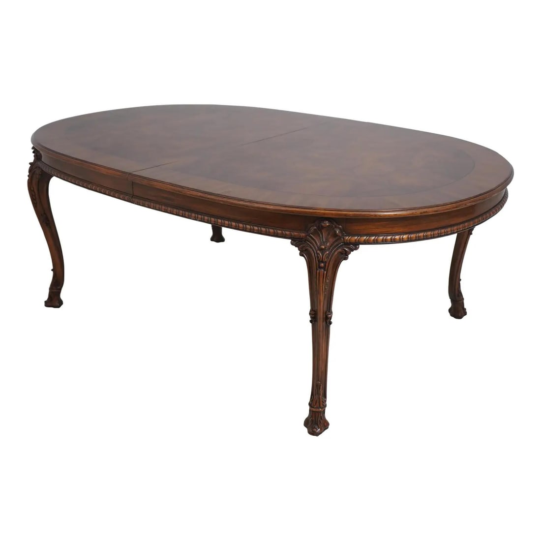 Karges Georgian Dining Table Burl Walnut with 3 Leaves Fine Carving: Karges Georgian Dining Table Burl Walnut with 3 Leaves Fine Carving This exquisite Karges Burl Walnut Dining Table showcases a stunning Georgian style, featuring masterful craftsmanship and timeless e