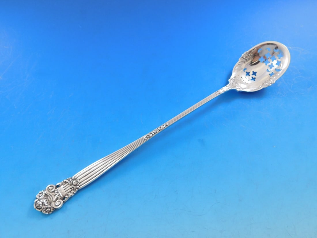 Towle Georgian Sterling Silver Olive Spoon 8 1/4 inches Pierced (1 of 5)