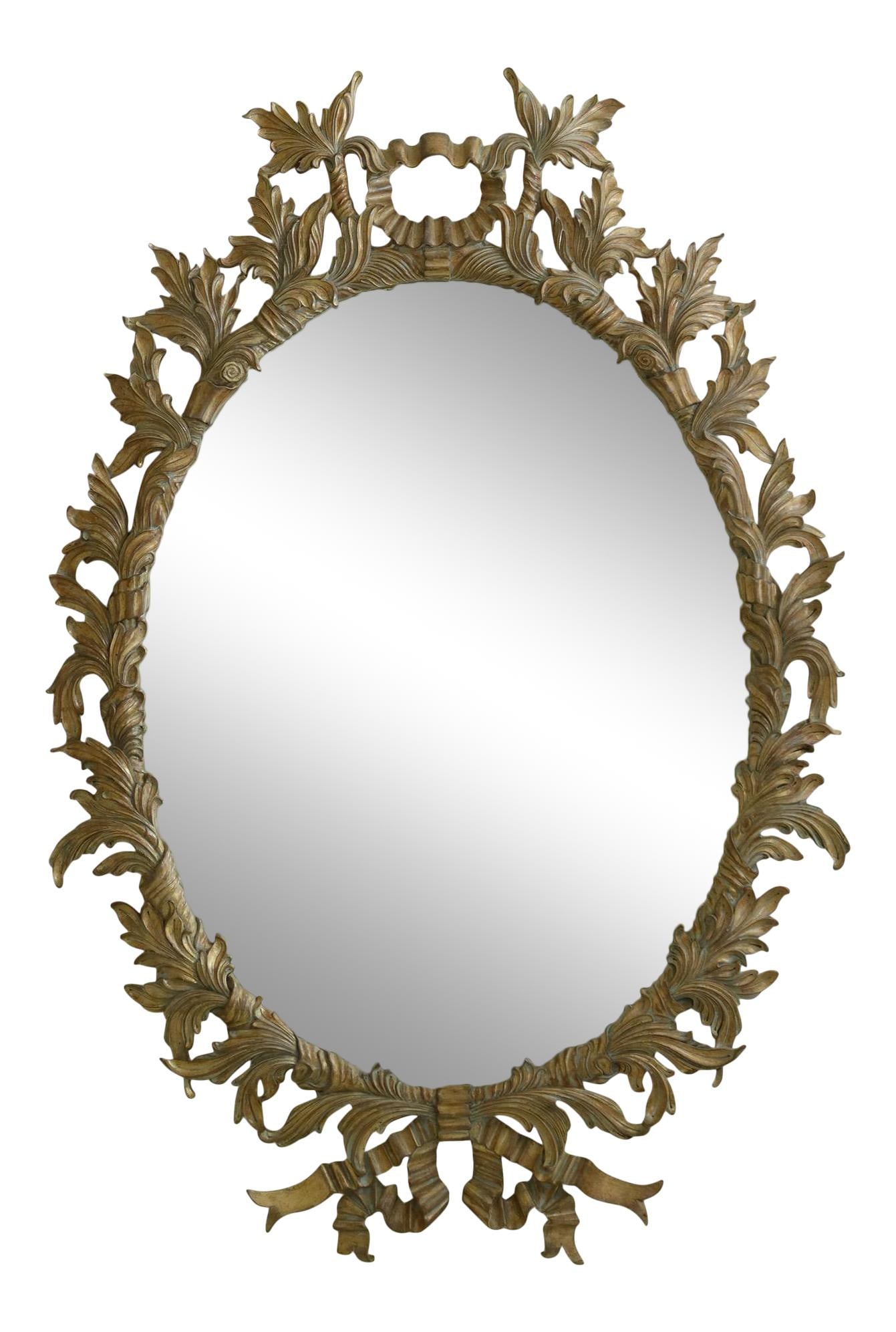 Ornate Gold Gilt Large Carved Wood Mirror 39 x 59 (1 of 8)