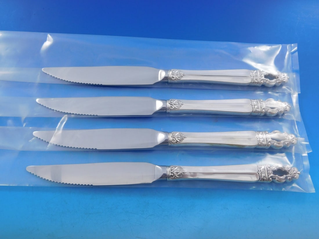 Gorham Sovereign Hispana Sterling Silver Steak Knife Set 4pc Custom (1 of 8)
