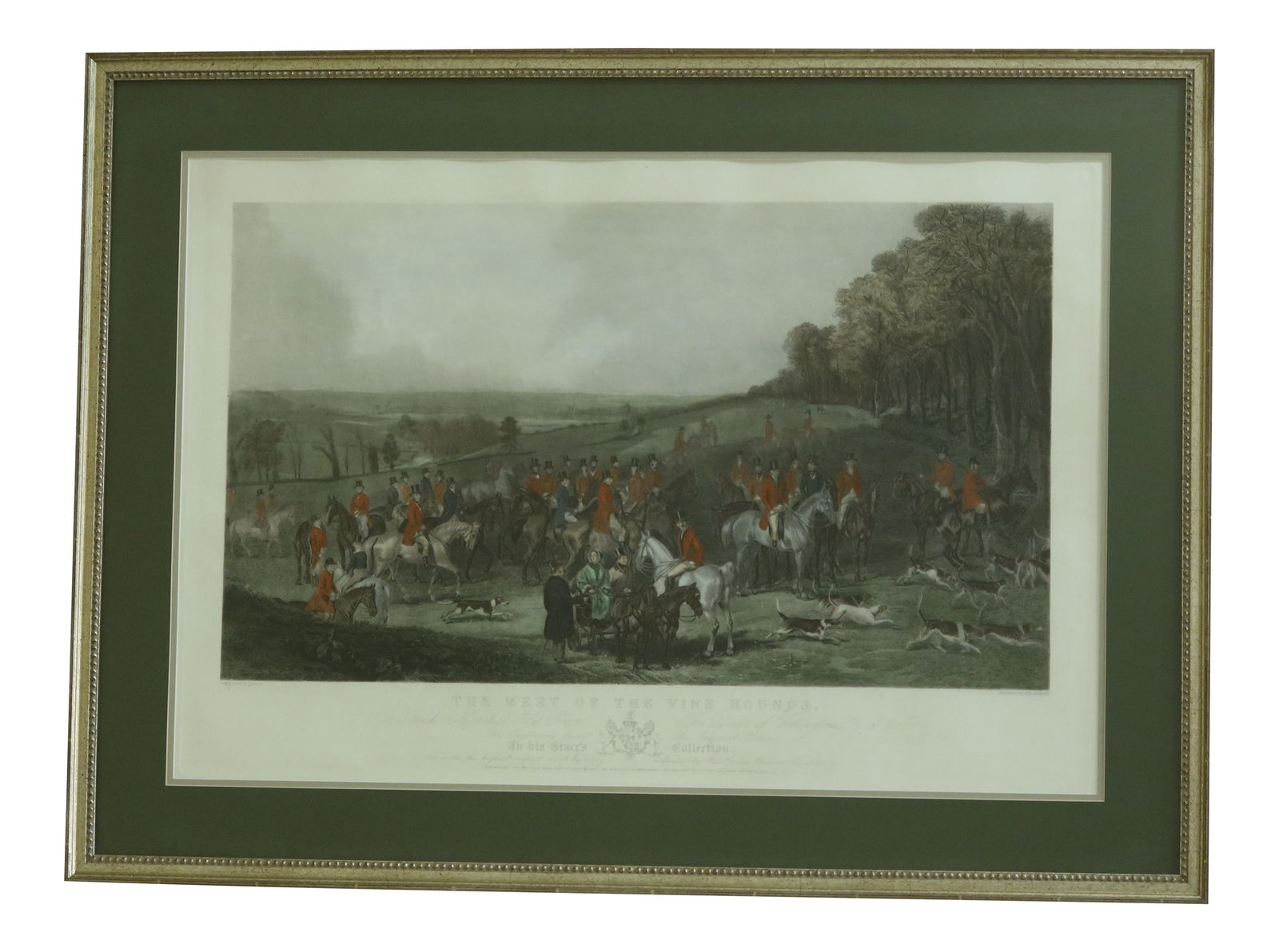 Vintage W.H. Simmons Colored Engraving English Hunt Scene Framed Artwork (1 of 9)