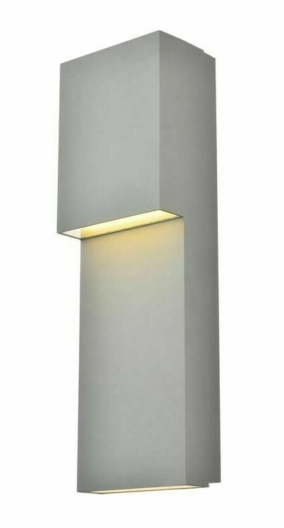 Living District Raine 16 Inch Silver Outdoor Wall Sconce LED Light (1 of 8)