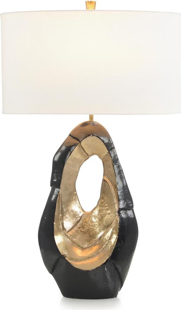 John-Richard Contemporary Oval Table Lamp with Black Brass Finish (1 of 2)
