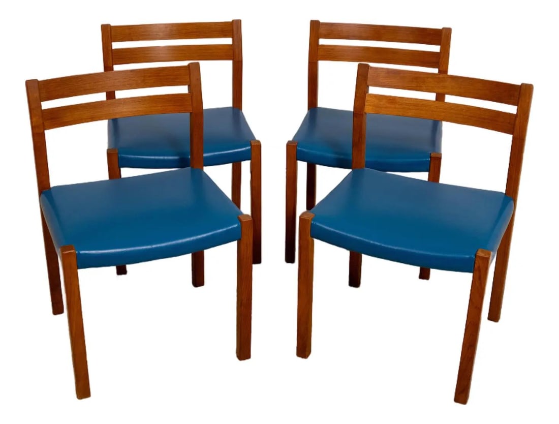 Set of 4 Jorgen Henrik Moller Teak Mid Century Modern Dining Chairs (1 of 10)