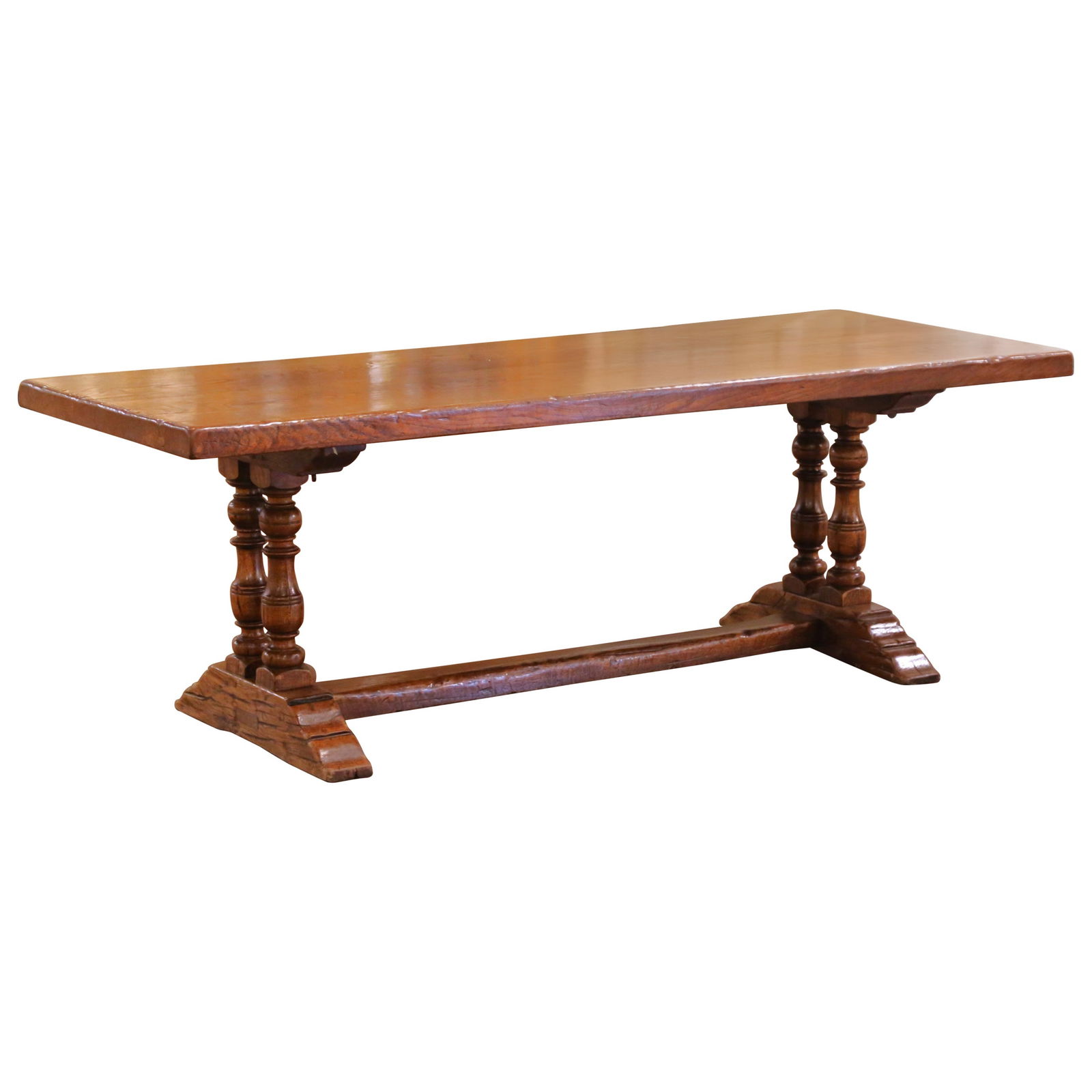 Hand-Carved Louis XIII Style Pyrenees Dining Table in Oak and Chestnut (1 of 8)