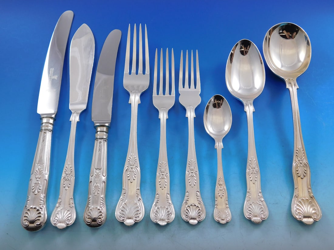 Francis Howard Queens Sterling Silver Flatware Set 87 pcs with Carving Set (1 of 9)