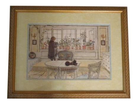 Elegant Indoor Scene Double Matted Gold Frame 28x22 (1 of 5)