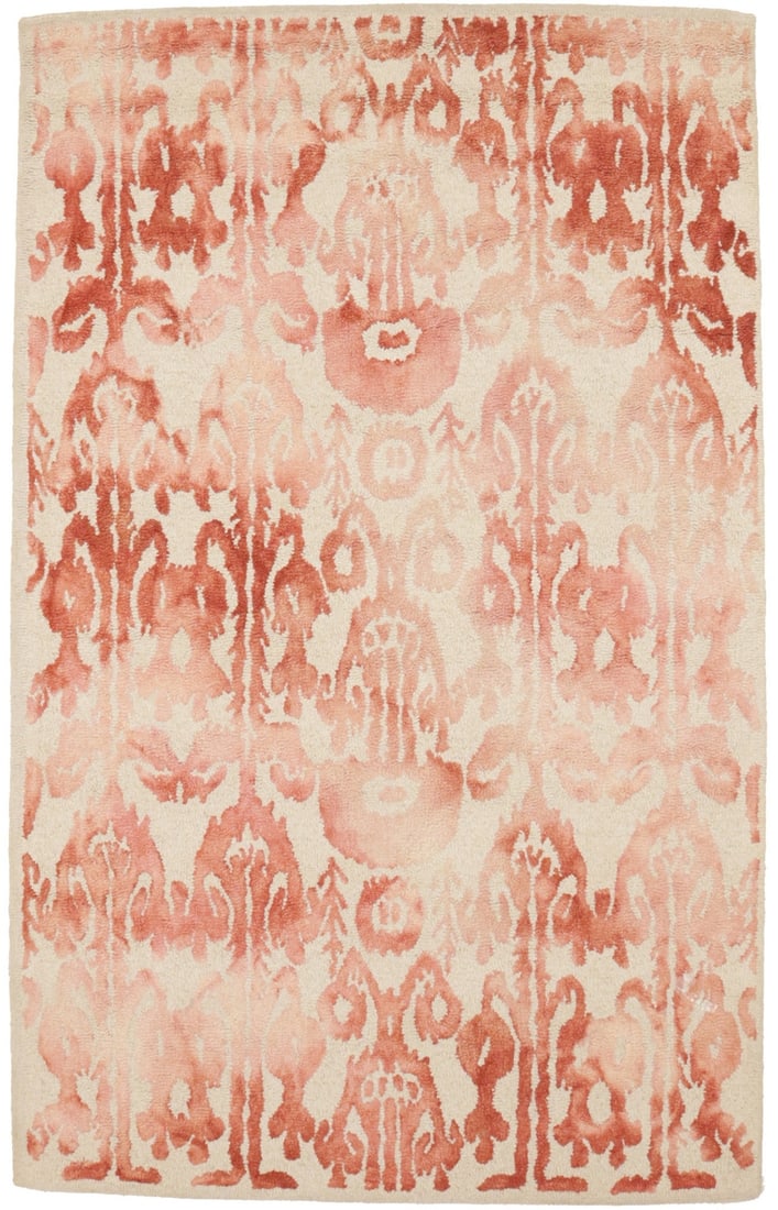 Modern Abstract Hand-Tufted Wool Area Rug 5'0 x 8'0 Rust Color (1 of 11)