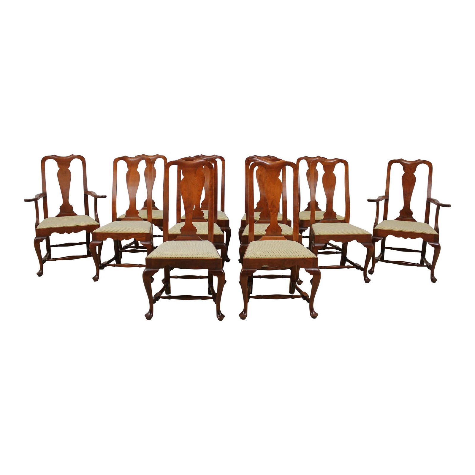 Elegant Set of 12 Eldred Wheeler Cherry Dining Chairs (1 of 10)