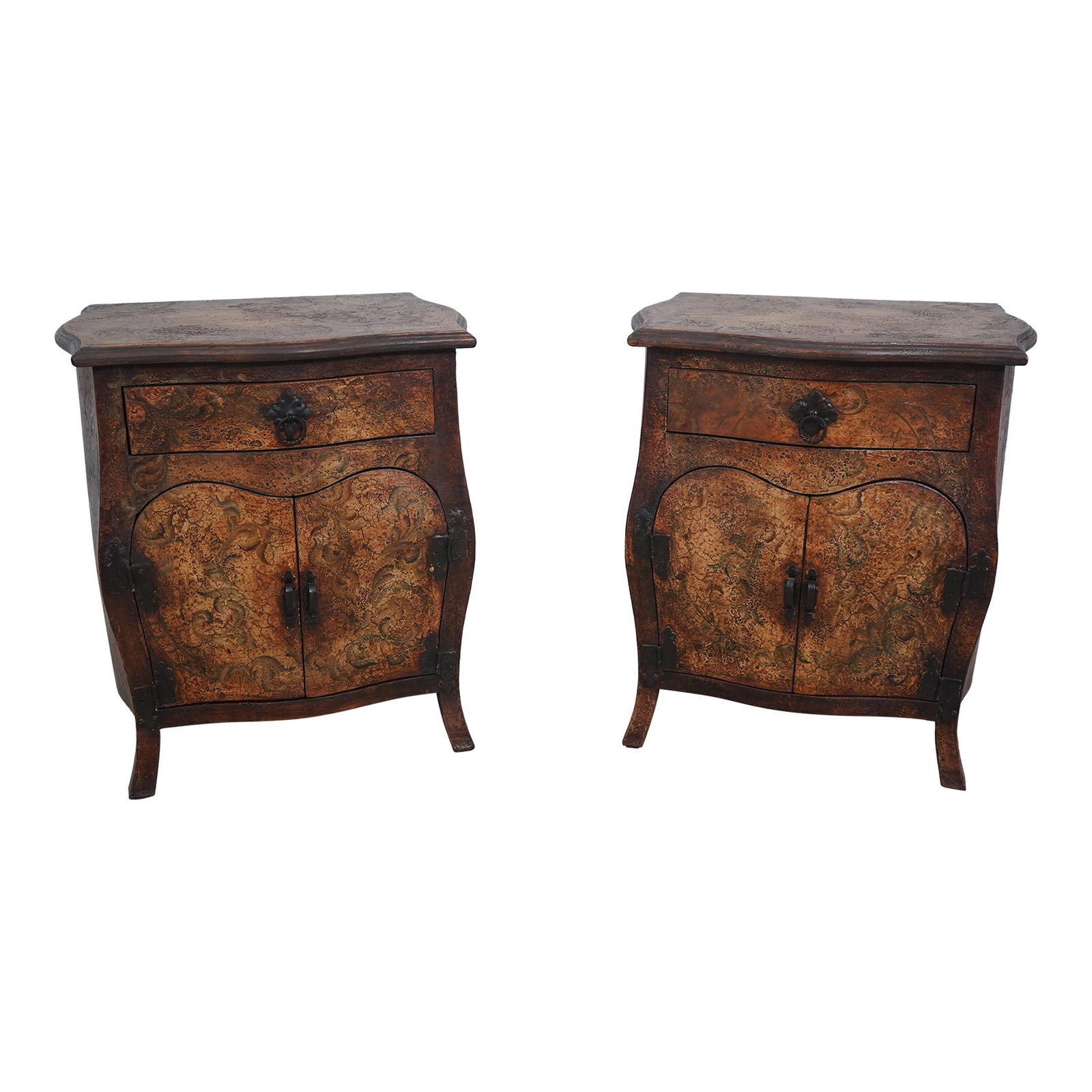 Charming Pair of Venetian Painted Commode Nightstands (1 of 10)