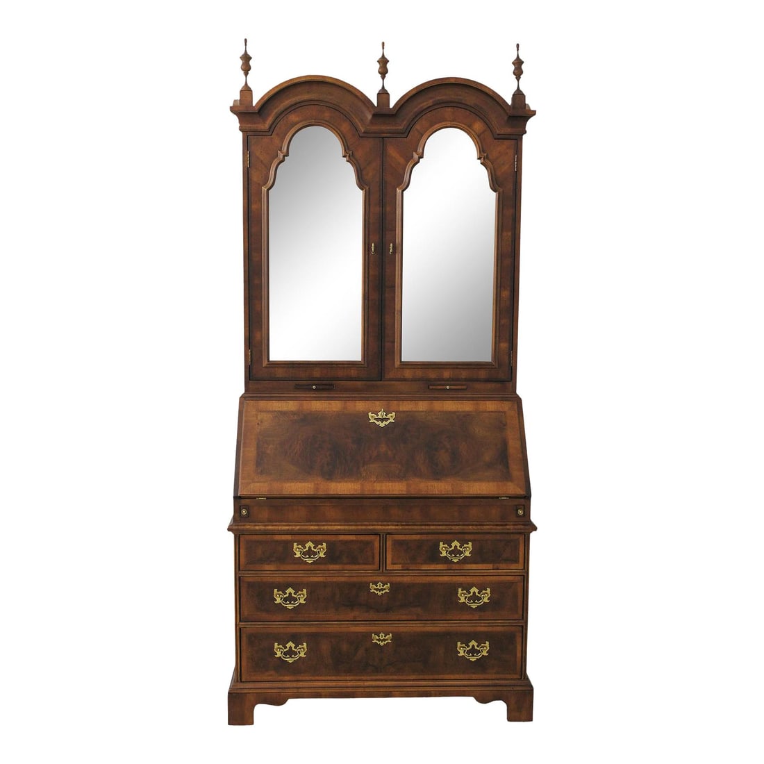 Henredon Aston Court George III Secretary Desk with Smoked Mirrored Doors (1 of 10)