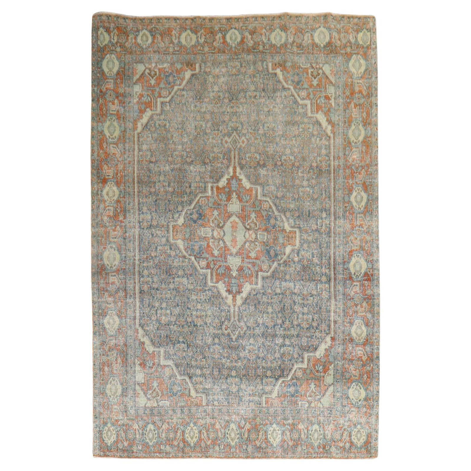Zabihi Collection Antique Persian Senneh 4'3 x 6'2 Hand-Woven Wool Rug (1 of 8)