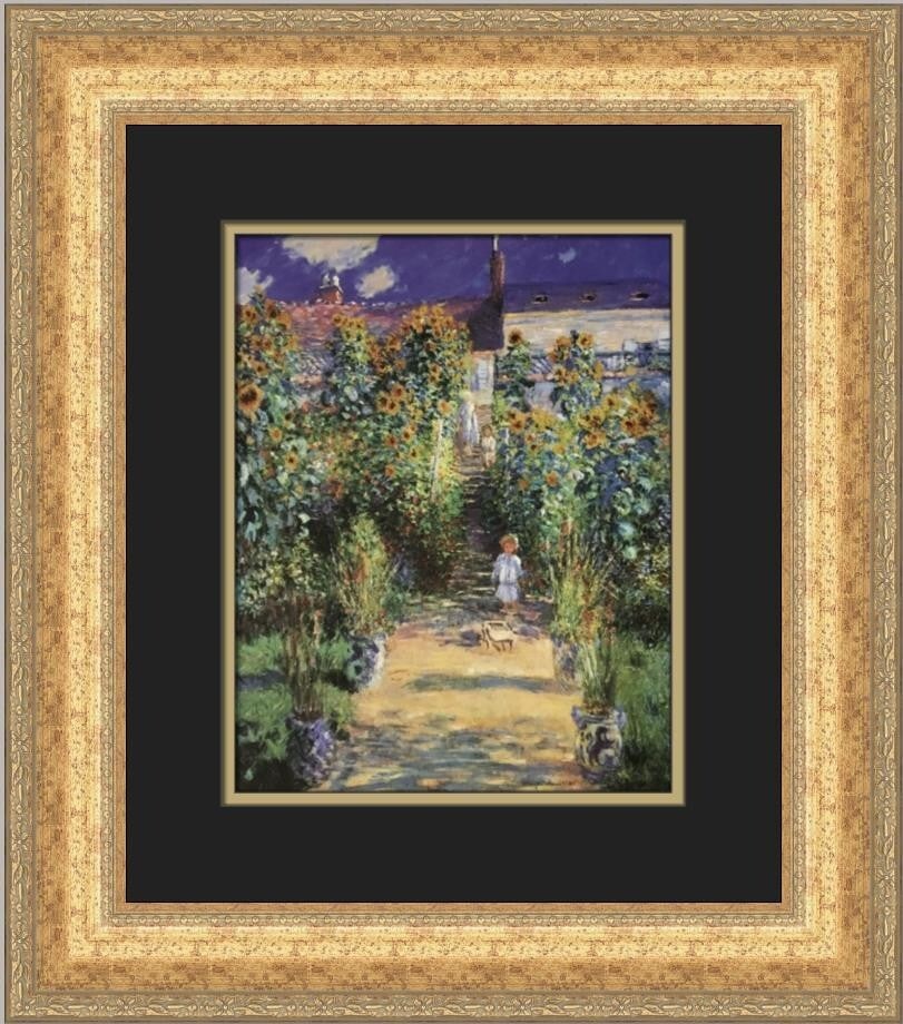 Claude Monet The Artist's Garden in Vetheuil Custom Framed Print 19x17 (1 of 2)