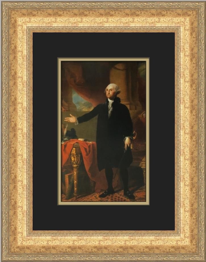 Gilbert Stuart George Washington Portrait Custom Framed Print Art (1 of 2)