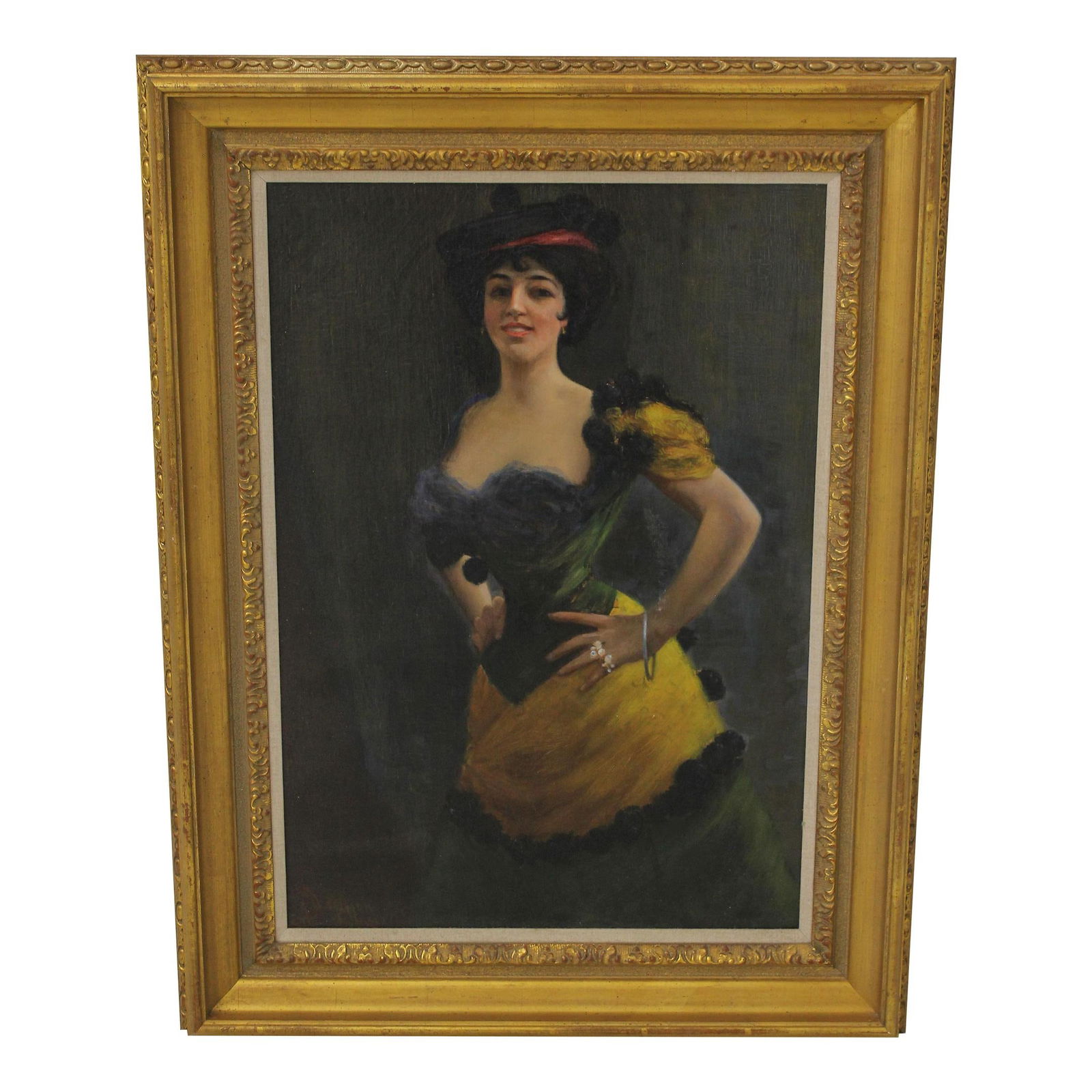 Victorian Lady Framed Oil Painting 150 Years Old Professionally Restored (1 of 10)