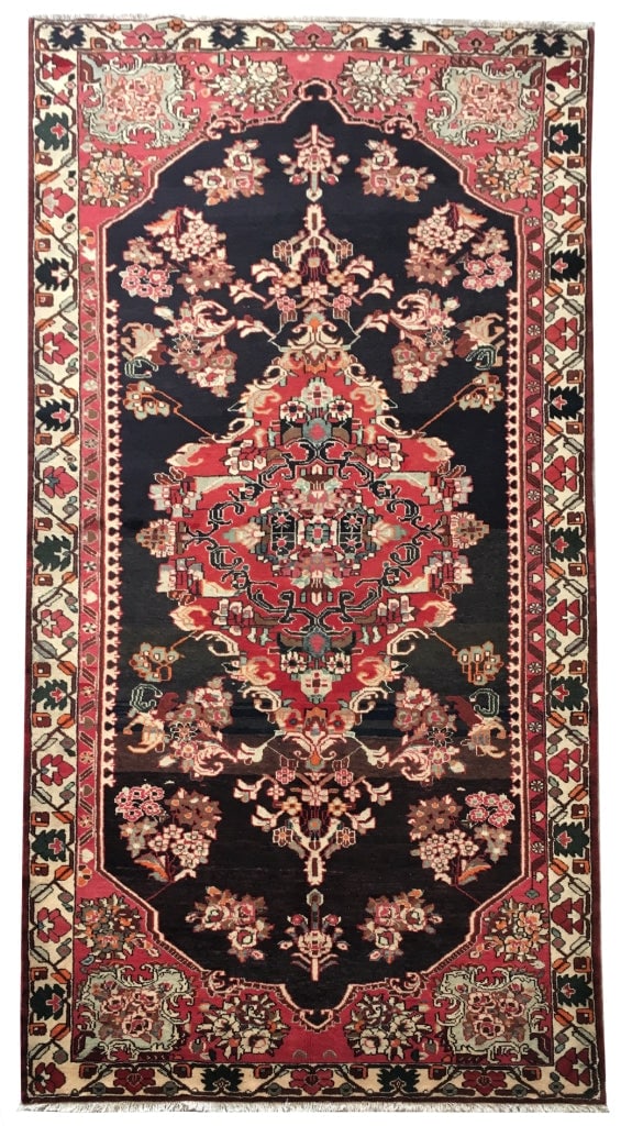 5.5 x 10 Handwoven Dull Red Persian Hamadan Rug from Iran (1 of 6)