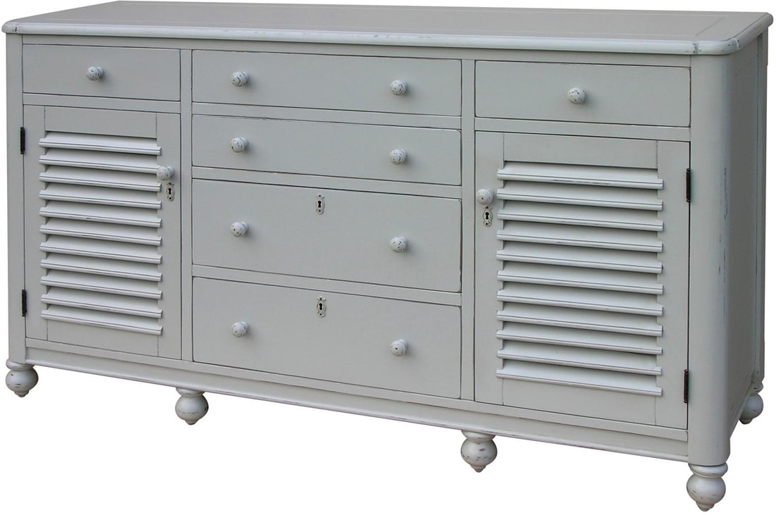 Trade Winds Newport Gray Mahogany Chest English Traditional Style (1 of 1)