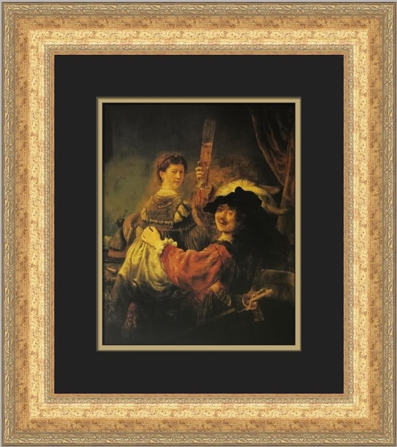 Rembrandt Van Rijn The Artist and His Wife Saskia Custom Framed Print 18x17 (1 of 2)