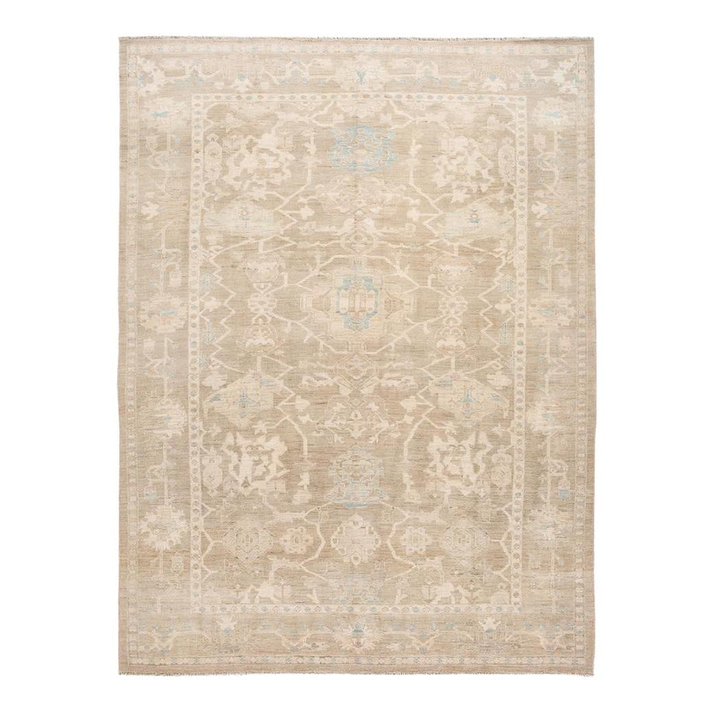 21st Century Tan Beige Sultanabad Wool Rug 10'1 x 13'7: 21st Century Tan Beige Sultanabad Wool Rug 10'1 x 13'7 Enhance your living space with this exquisite 21st Century Modern Tan Beige Sultanabad Wool Rug. Designed to blend timeless elegance with contemp