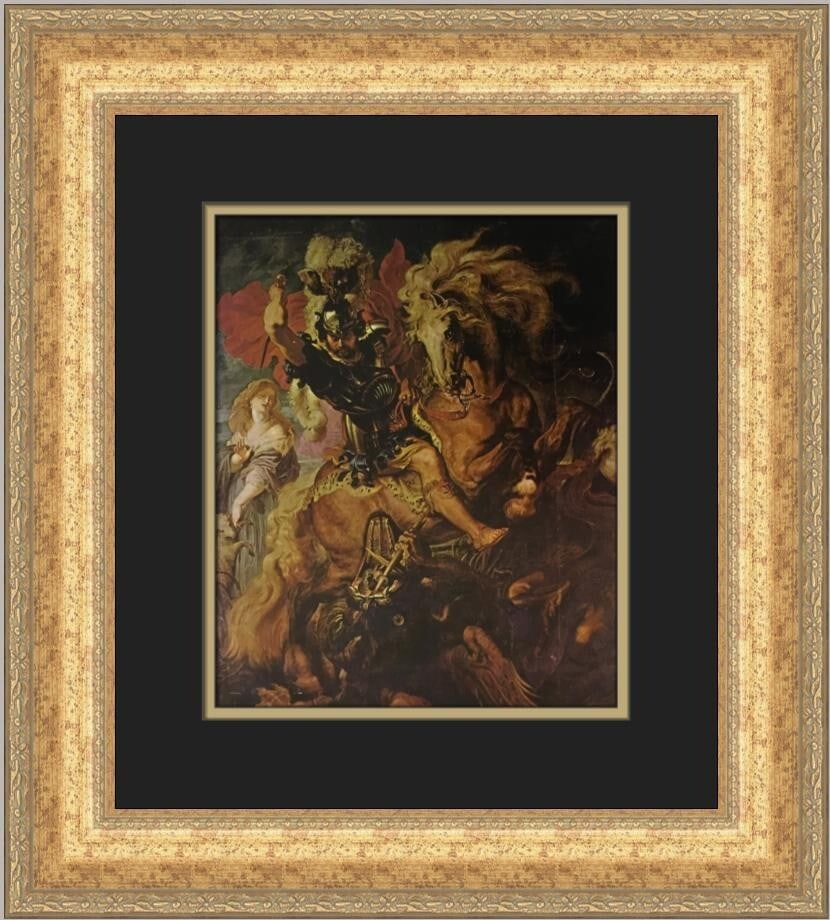 Peter Paul Rubens Saint George and the Dragon Custom Framed Print 1978 (1 of 2)