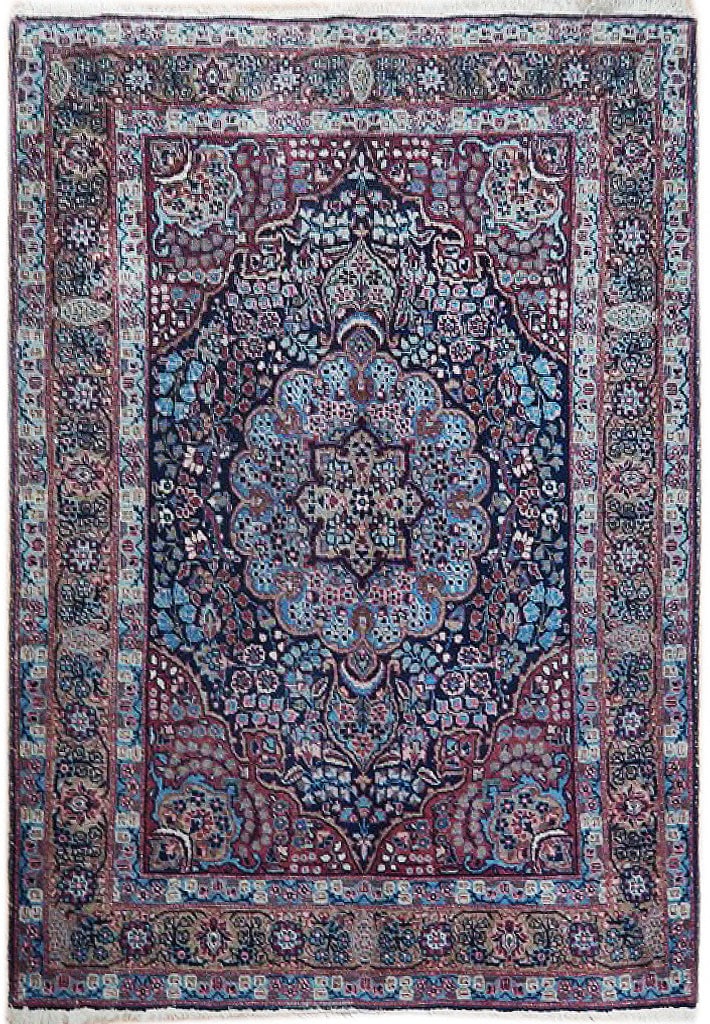 Handcrafted Multi Color Antique Persian Area Rug 4'6 x 6'1 (1 of 7)