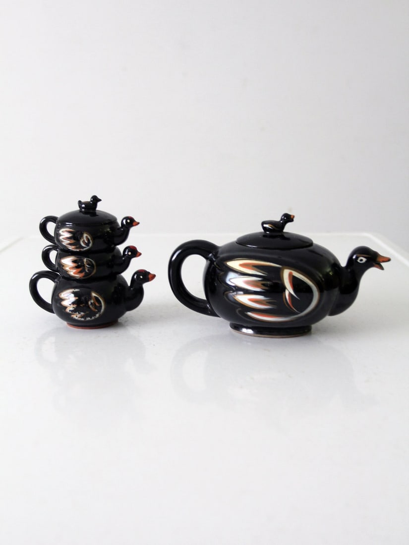 Vintage Japanese Royal Sealy Teapot Set with Chicken Designs (1 of 14)