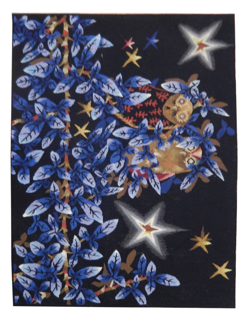 Handmade 2'10 x 3'6 Black Flat Weave Needlepoint Area Rug (1 of 6)