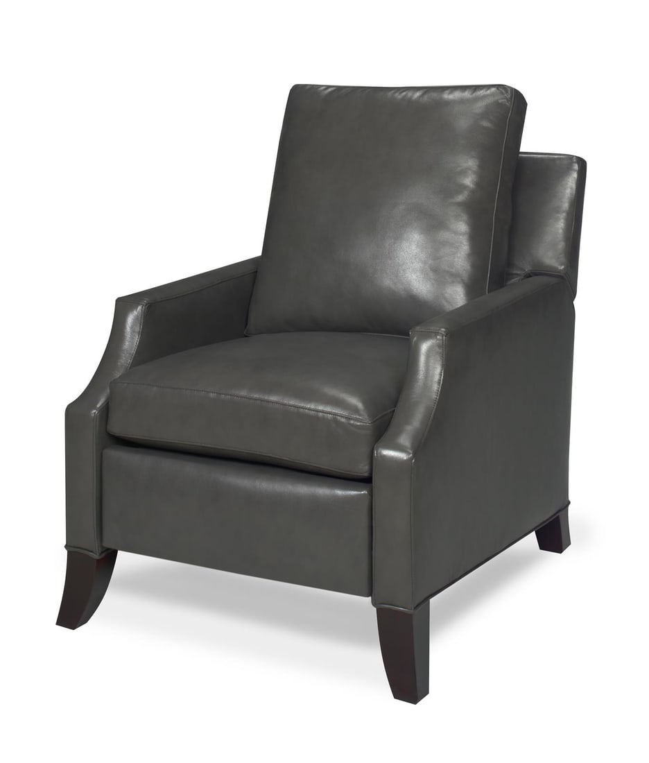 Victorian Style Ebony Leather Chair with Bun Feet (1 of 1)