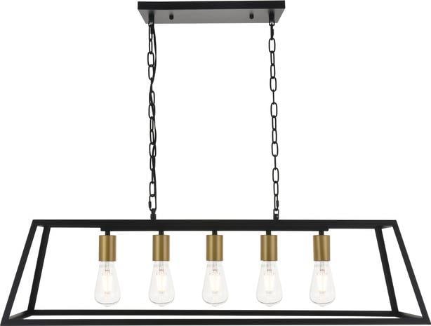 Brass Mid-Century Modern Resolute Pendant Light 5 Bulbs UL-Listed: Brass Mid-Century Modern Resolute Pendant Light 5 Bulbs UL-Listed Illuminate your space with the Brass & Black Resolute Pendant Light, a stunning piece that combines mid-century modern style with func