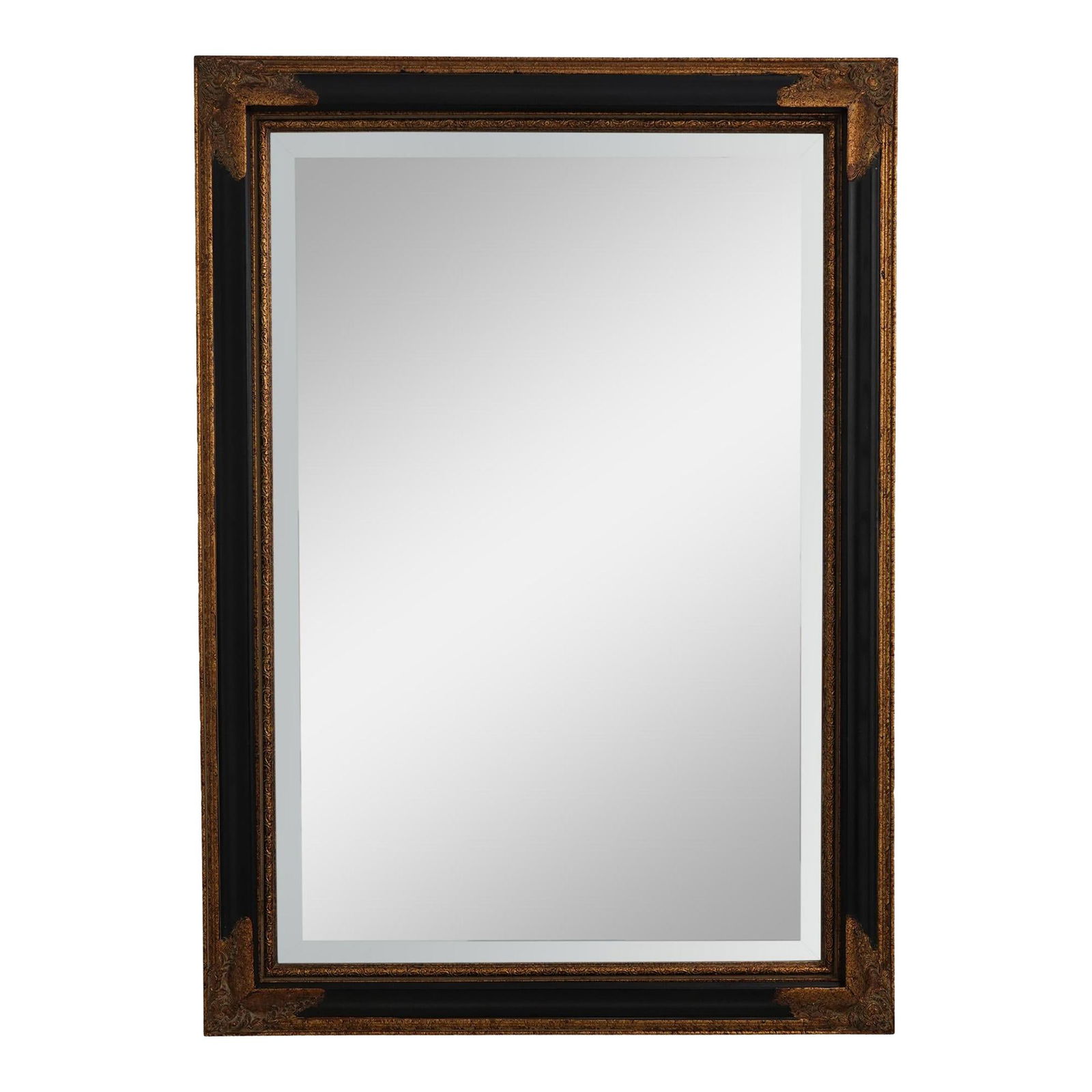 Regency Black Gold Beveled Wall Mirror 30 x 42.5 Inches (1 of 10)