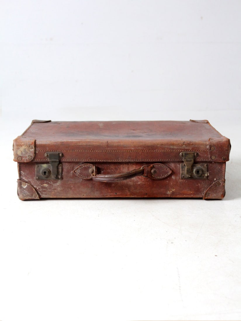 Vintage Leather Travel Case with Railway Stickers 24x7x14.5 (1 of 10)