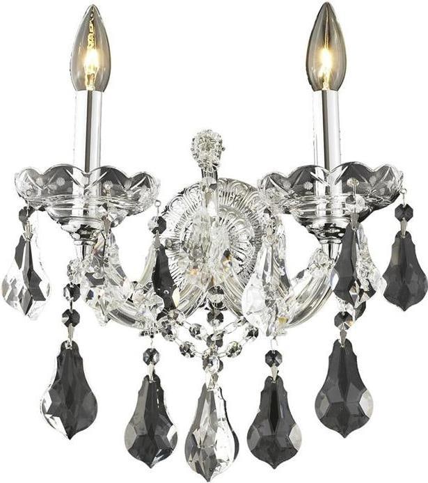 Elegant Lighting Rococo Chrome Wall Sconce 2-Light Maria Theresa (1 of 1)