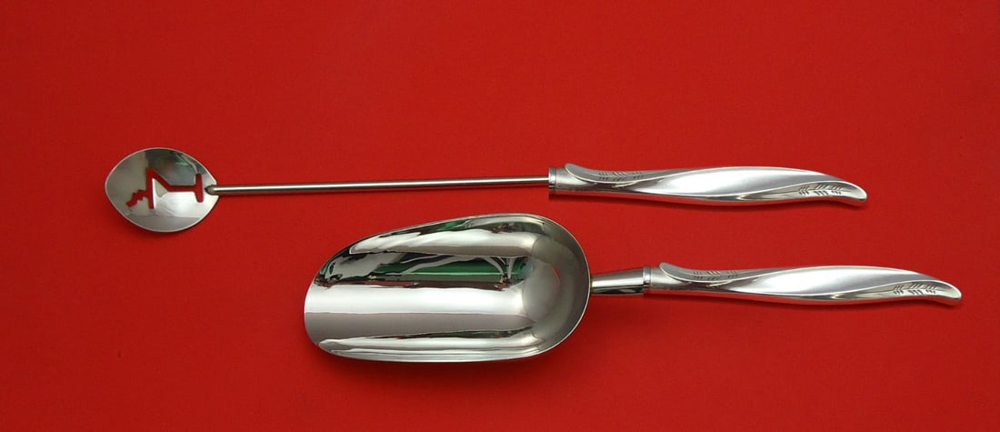 International Sterling Silver Pine Spray 2pc Bar Hostess Set: International Sterling Silver Pine Spray 2pc Bar Hostess Set This exquisite Pine Spray Hostess Set by International Sterling Silver features a beautifully crafted design that embodies elegance and fun