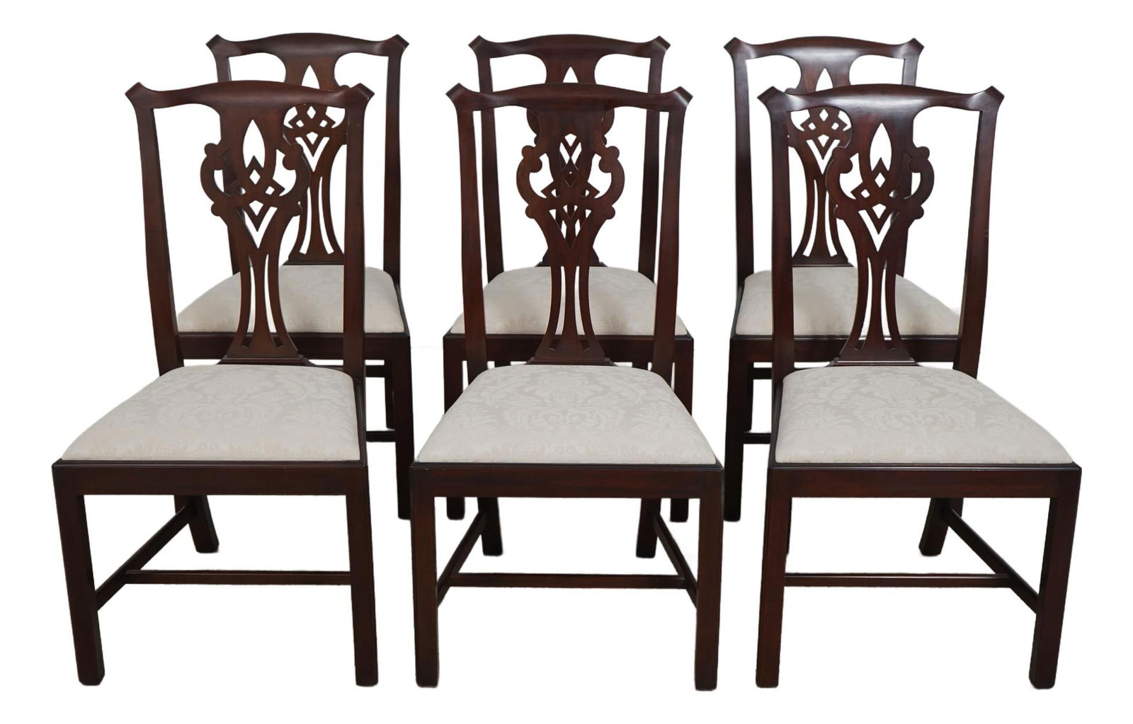 Set of 6 Henkel Harris Model 102 Chippendale Mahogany Dining Chairs (1 of 10)