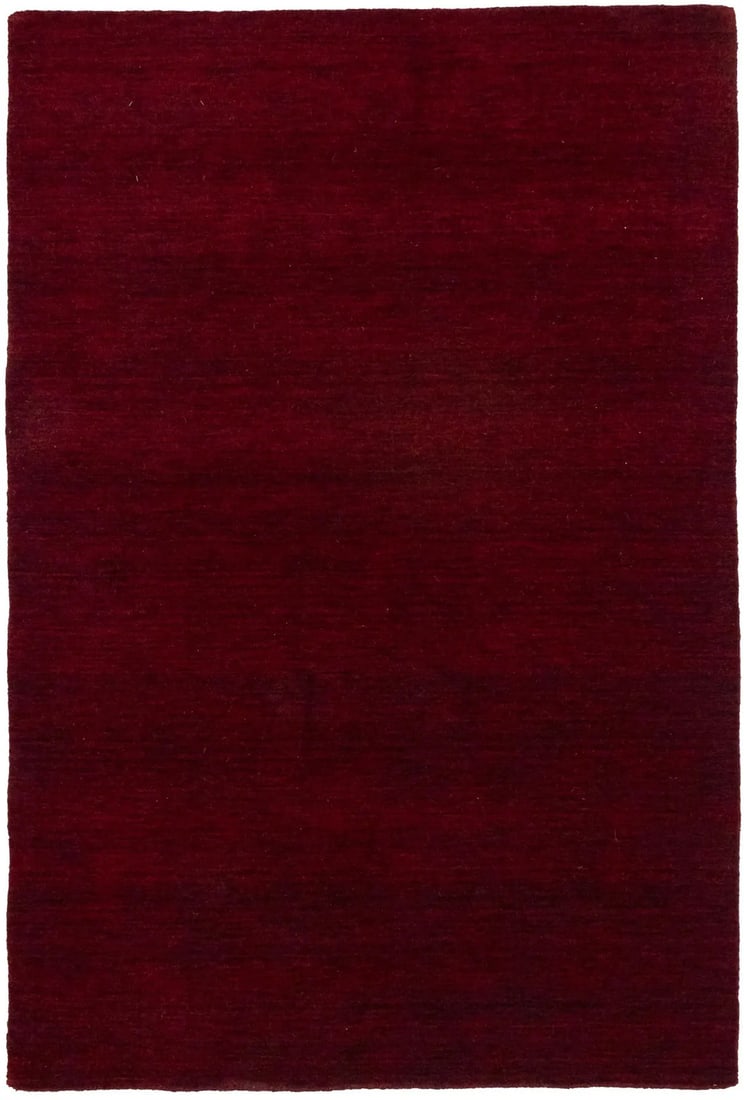 Hand-Loomed Maroon Red Wool Gabbeh Rug 4x6 Modern Design (1 of 13)