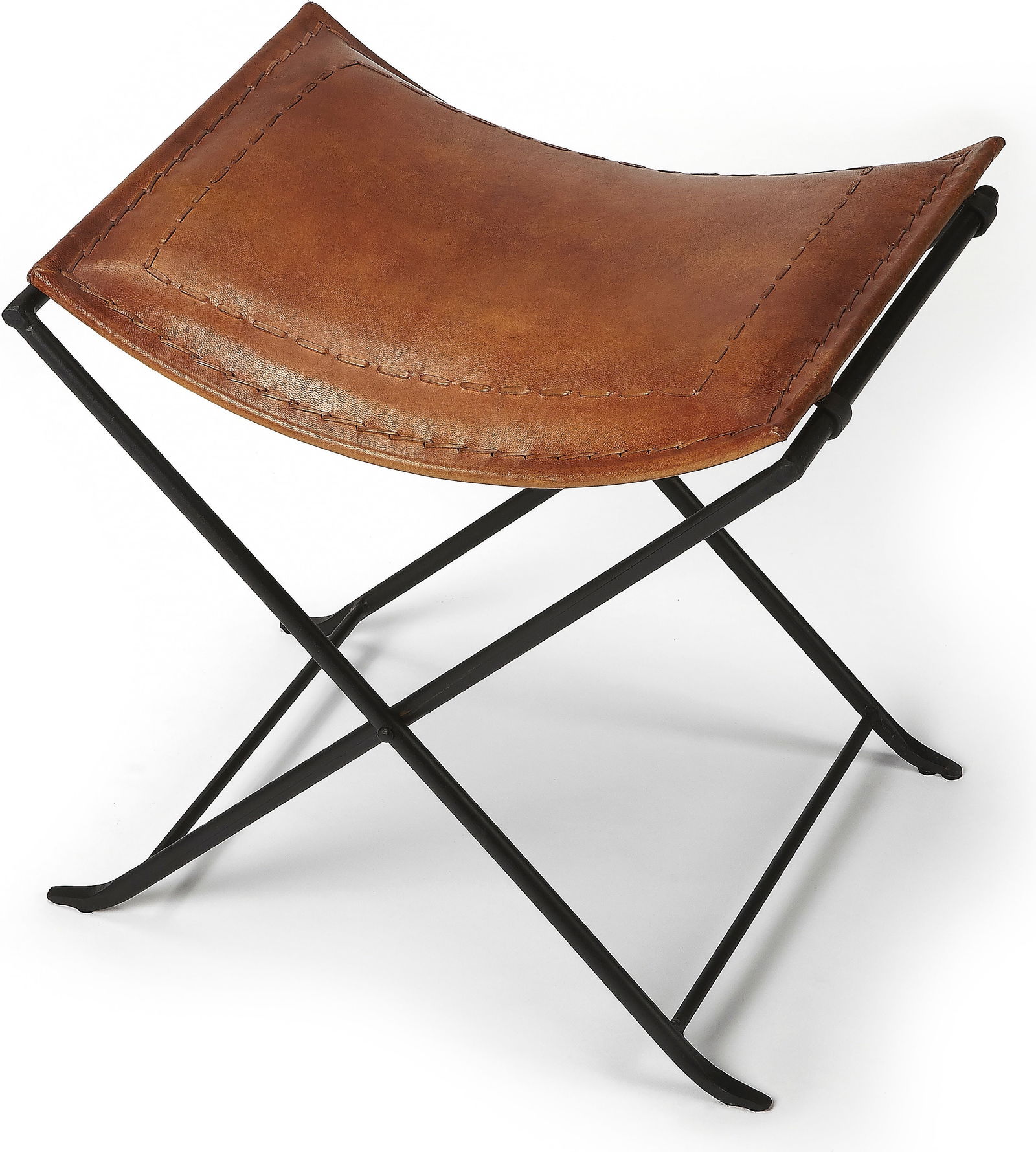 Butler Melton Stool Brown Leather Transitional Design (1 of 9)