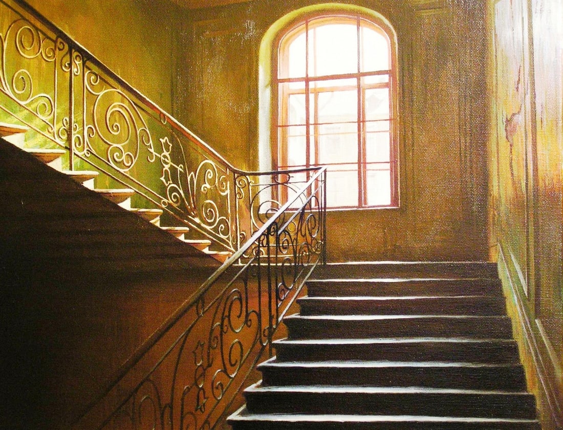 Alexei Butirskiy Stairs I Climb Limited Edition Signed Giclee Canvas: Alexei Butirskiy Stairs I Climb Limited Edition Signed Giclee Canvas Experience the captivating art of Alexei Butirskiy with this limited edition giclee on canvas titled 'Stairs I Climb'. This medium-