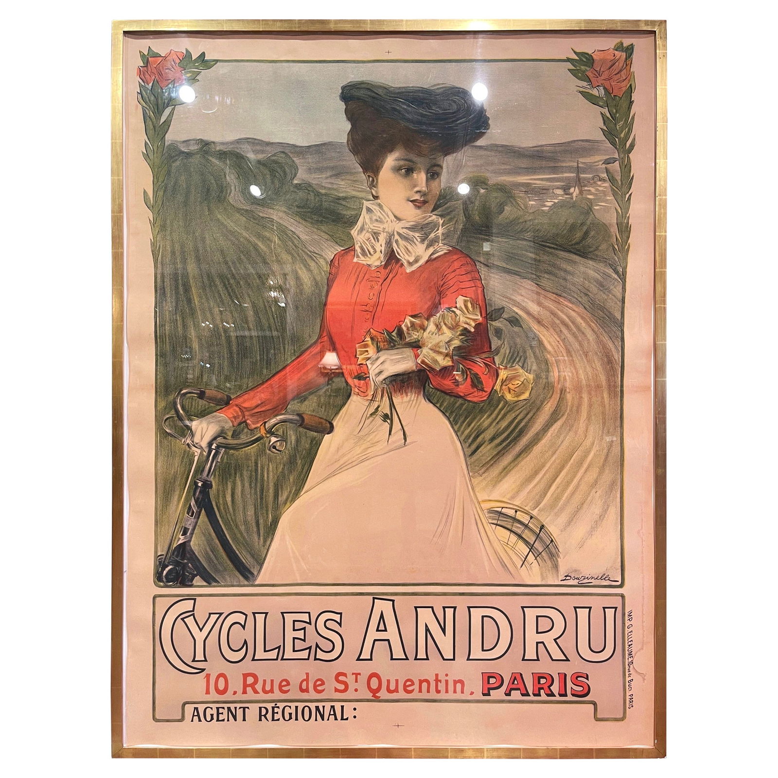 Framed 19th Century Cycles Andru Poster by Dourzinelle (1 of 9)