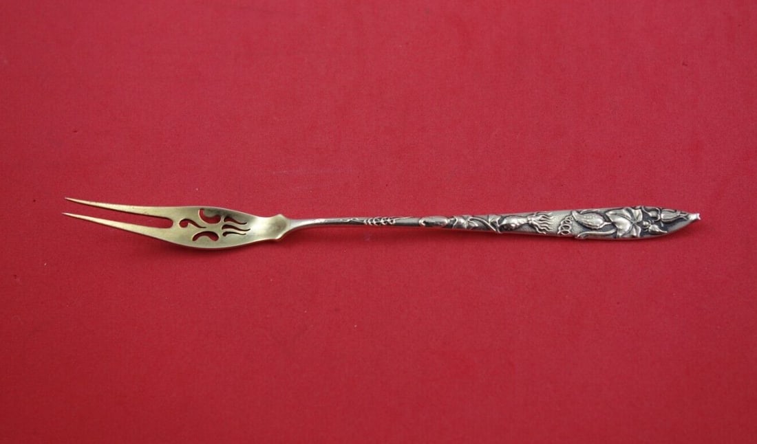 Tiffany & Co. Vine Sterling Silver Olive Fork 6 1/4" with Squash Motif (1 of 6)