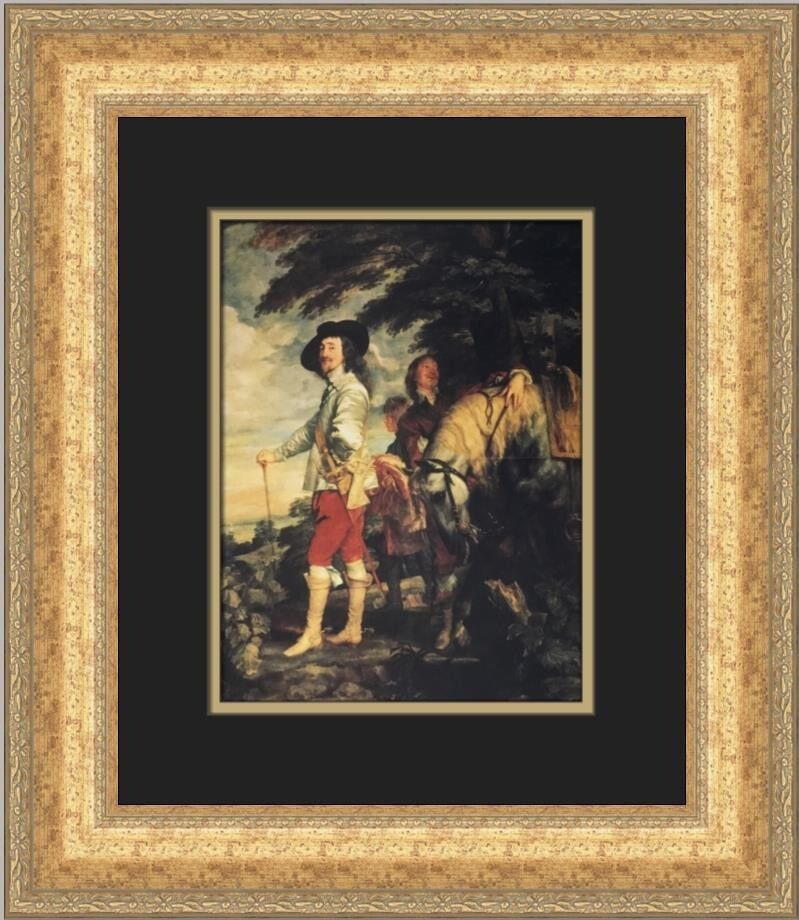 Anthony Van Dyck King Charles the First Hunting Custom Framed Print 18x16: Anthony Van Dyck King Charles the First Hunting Custom Framed Print 18x16 This stunning custom framed print features Anthony Van Dyck's artwork titled "King Charles the First Hunting". The print is cr
