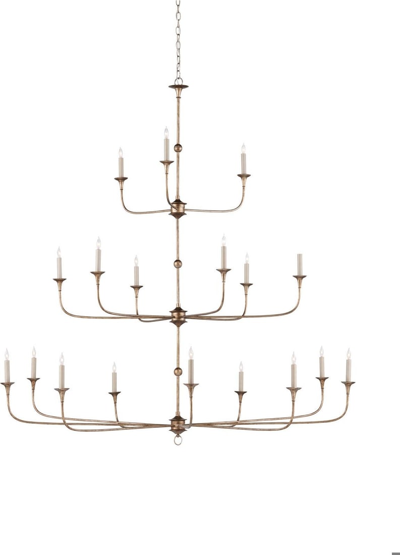 Currey Nottaway Grande Bronze Chandelier 18 Bulbs Dimmable 63.5H (1 of 8)