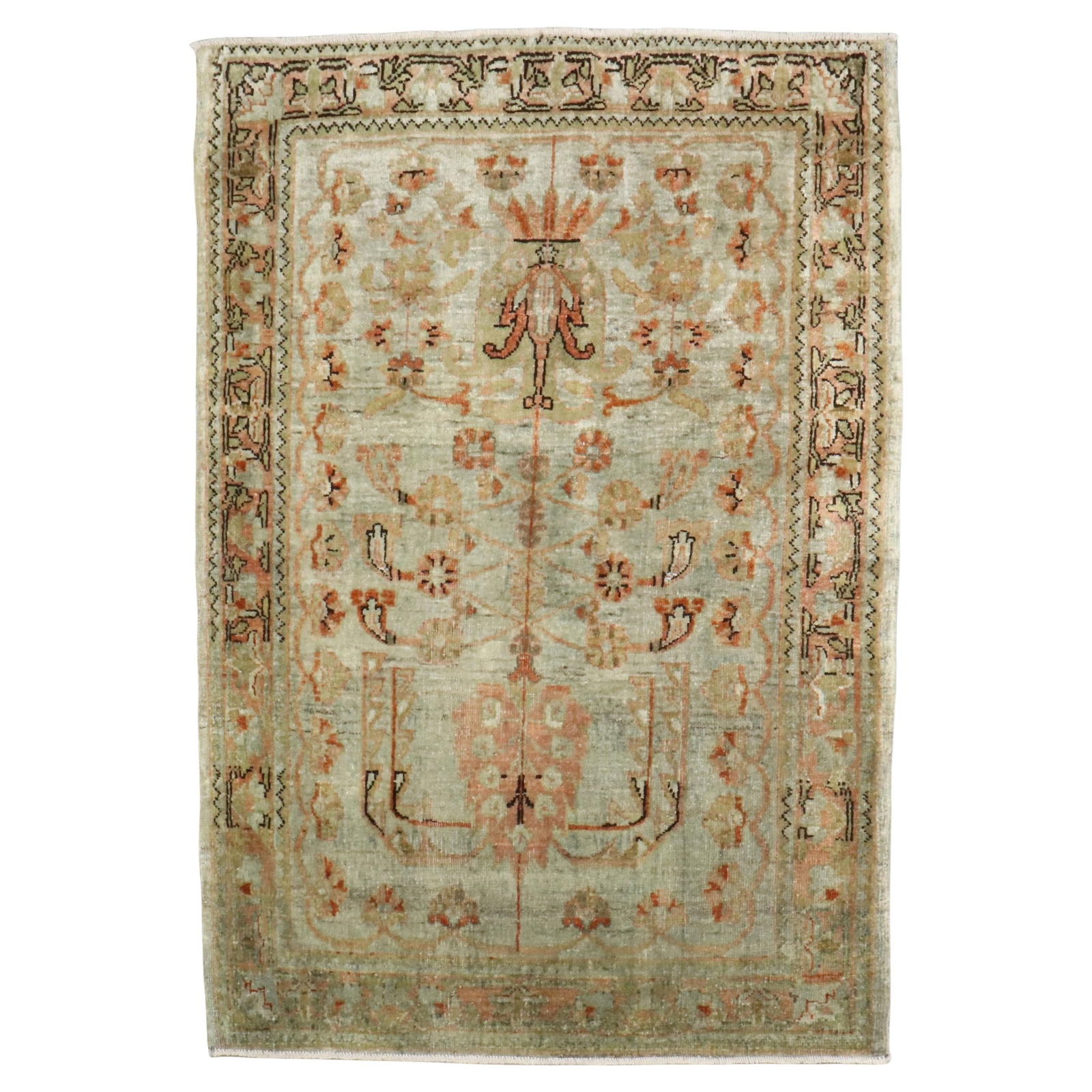 Zabihi Collection Mini Antique Persian Sarouk Rug 24x34 Hand-Knotted Wool Late 19th Century (1 of 6)