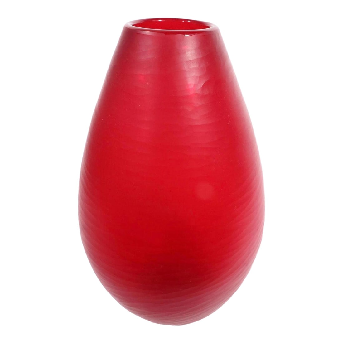 Butatto Style Art Glass Vase Red Murano Italy 1970s (1 of 7)